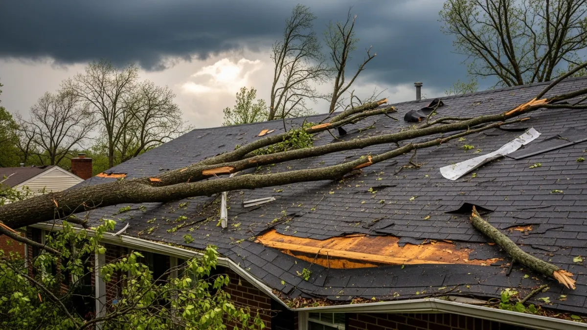 Storm damage roof repair in Woodbridge VA